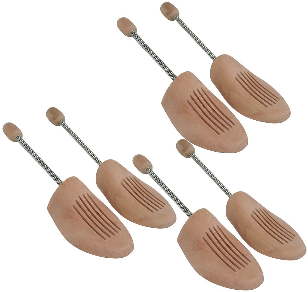 Holz Schuhspanner mit Spiralfeder 3 Paar Schuhformer