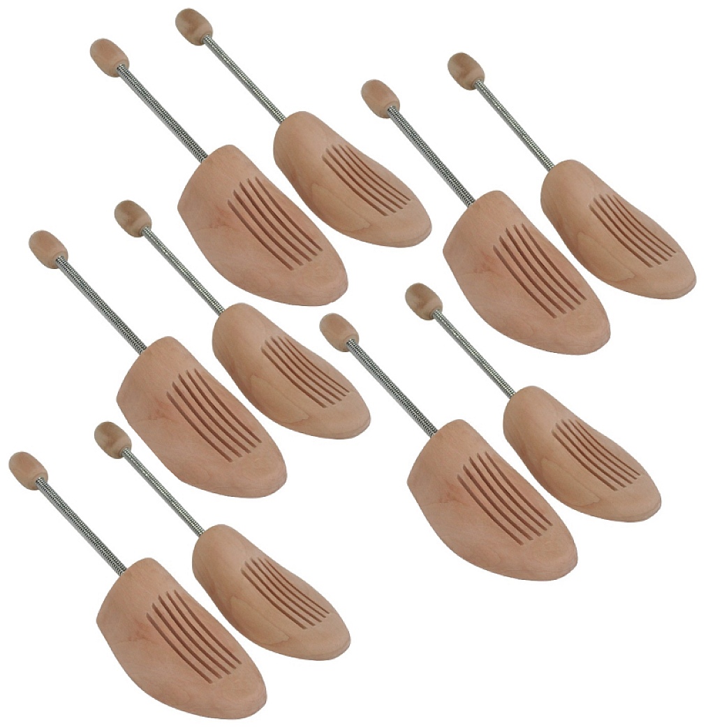 Holz Schuhspanner mit Spiralfeder 5 Paar Schuhformer