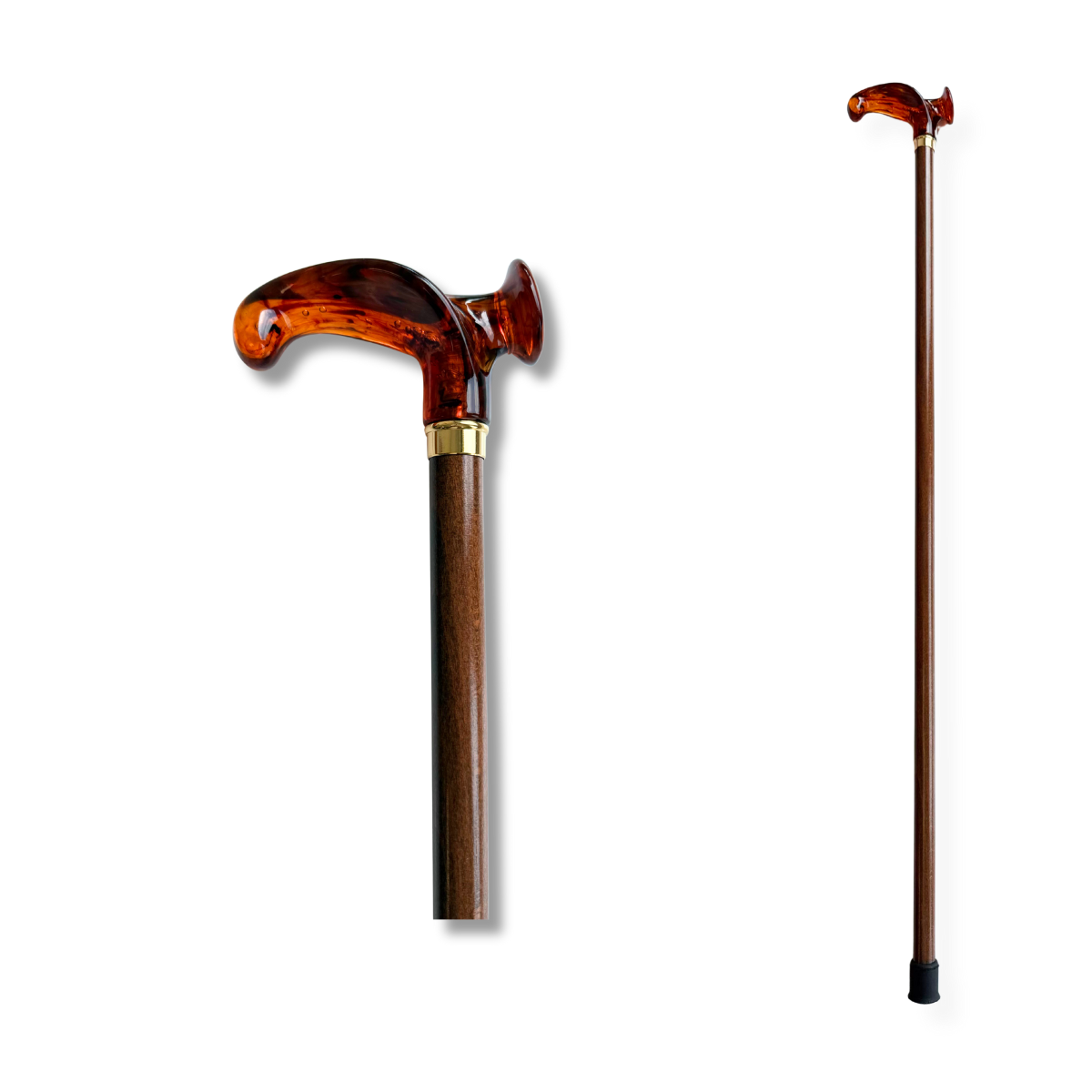 Anatomischer Gehstock links Bernstein Optik - Spazierstock